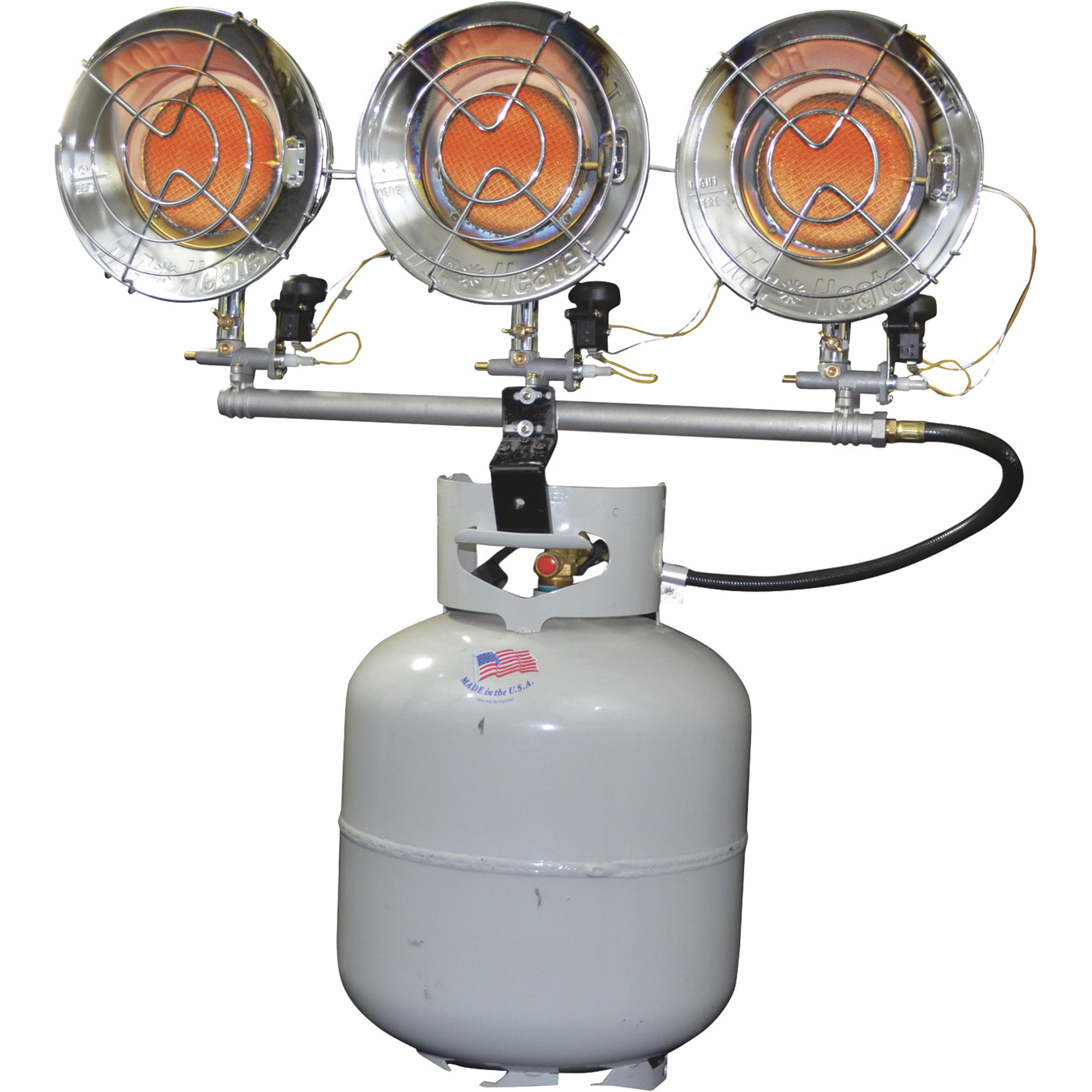 Mr. Heater Tank-Top Propane Heater, Triple Burner, 10,000-45,000 BTU, Model# MH45T